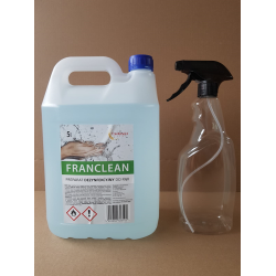 Płyn dezynfekcyjny 5l 70% alkoholu FRANCLEAN + butelka z atomizerem